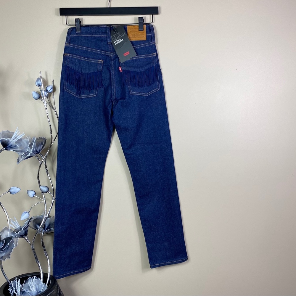 Levi’s Wedgie Straight No Mans Land Fringe Jeans - Picture 5 of 8